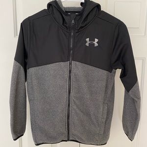 Boys Under Armour fleece jacket with attached hood